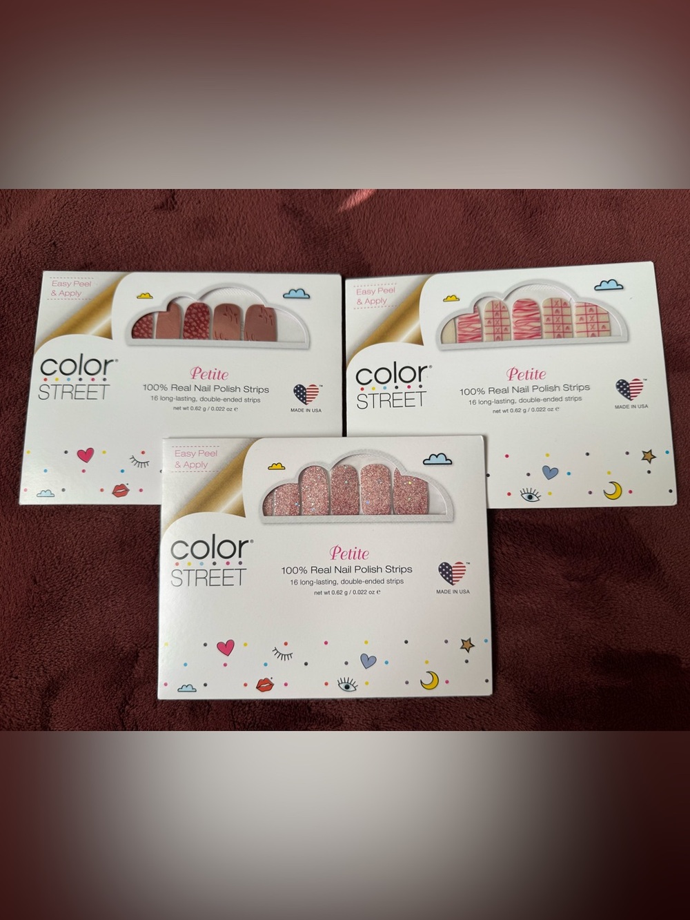 Color Street Petite Rose Gold Glitter Nail Strips - Bundle of 3